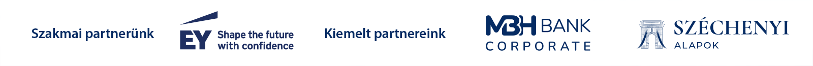 Szakmai partnerünk: EY. Kiemelt partnereink: MBH Bank Corporate, Széchenyi Alapok.